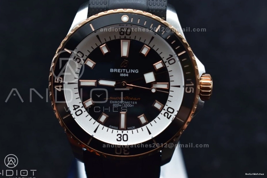SS Best Comfortable 1165 on A Black BLSF Black Dial Automatic Rubber RG 42 SuperOcean Edition Strap 1:1 0726